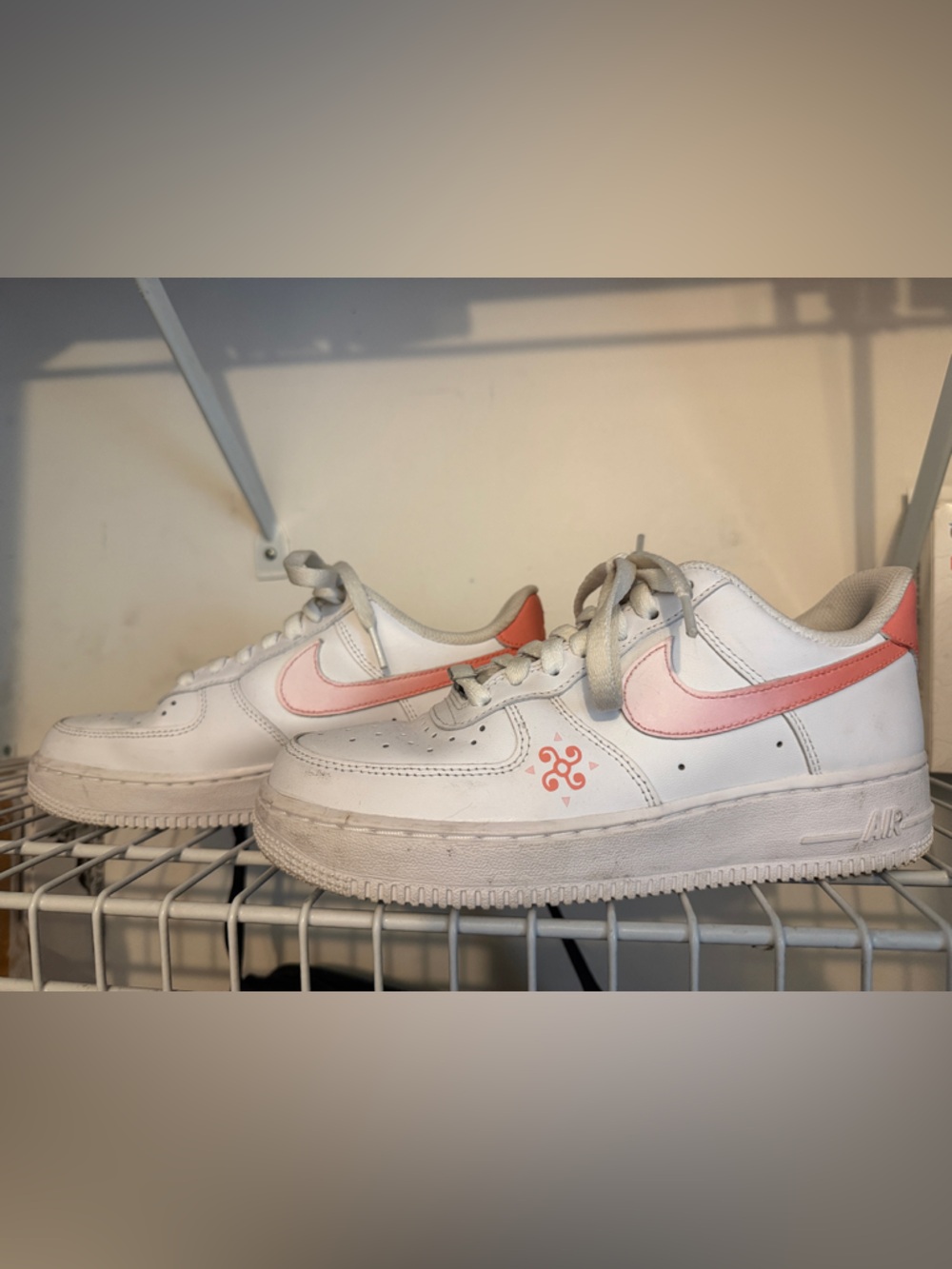 Nike Sneakers with Pink Swoosh Accent size US 7.5